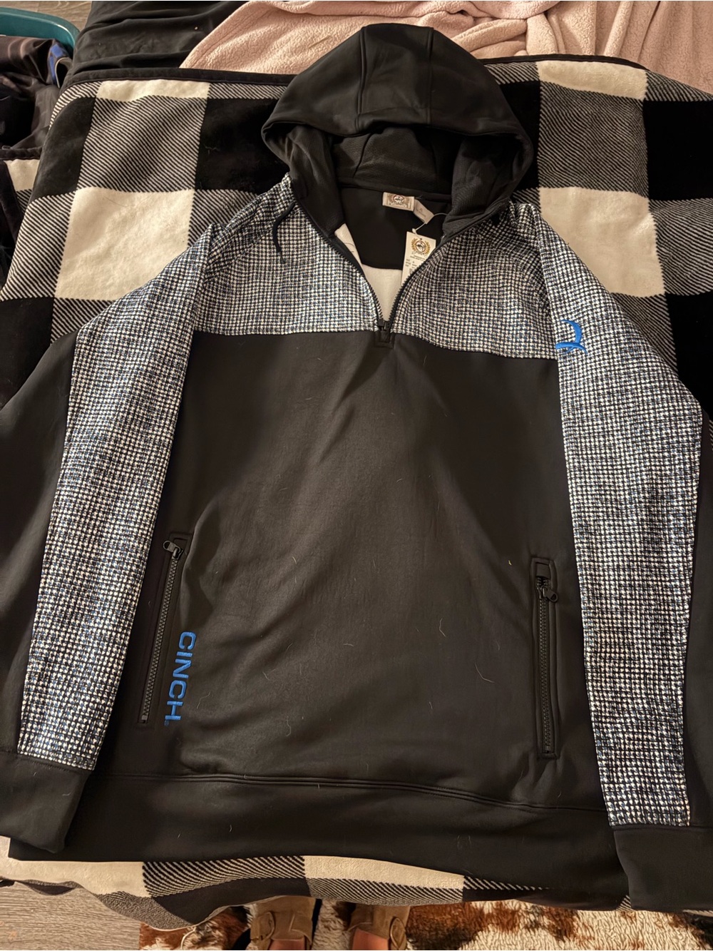 Cinch Black & Gray Hooded Shirt Jacket
